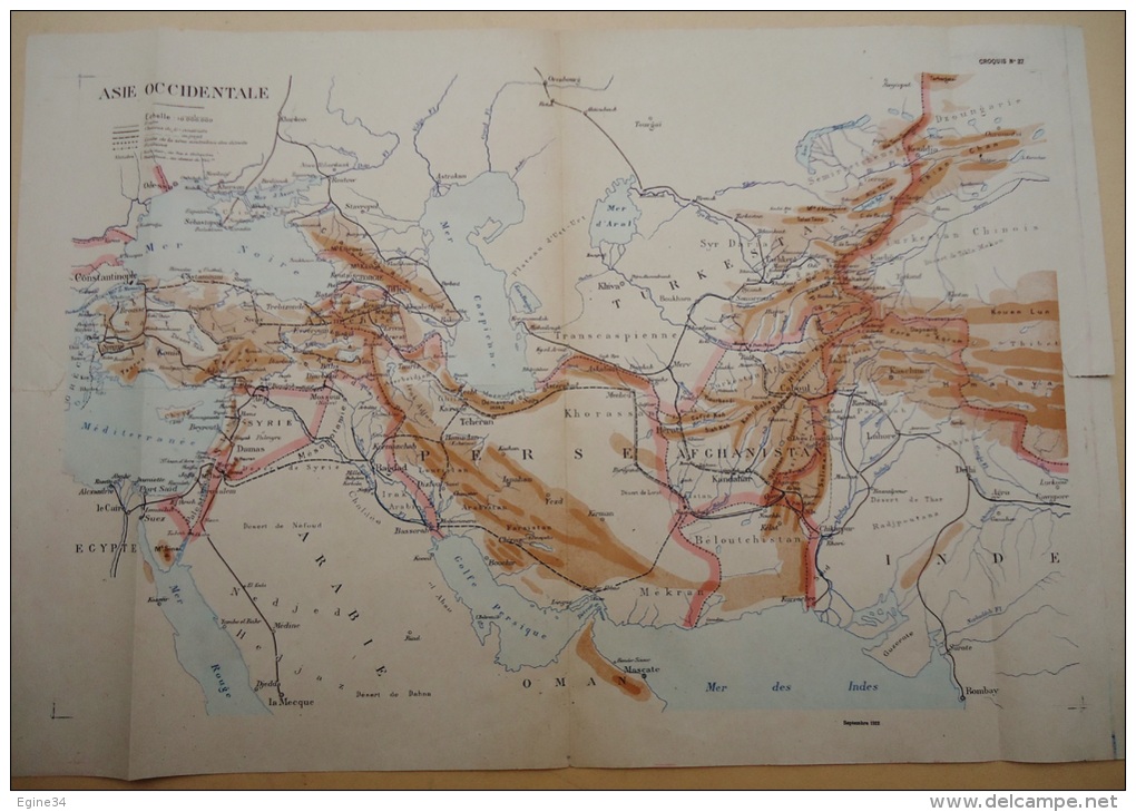 Ministère de la Guerre - Ecoles Militaires - Cours de géographie - ATLAS - 1922 - plus carte Asie Occident