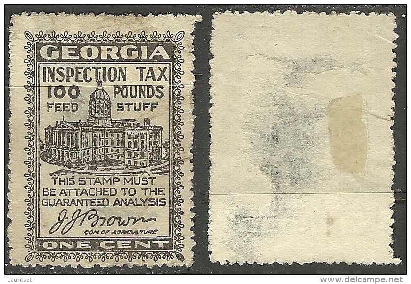 USA GEORGIA Inspection TAX Used - Steuermarken