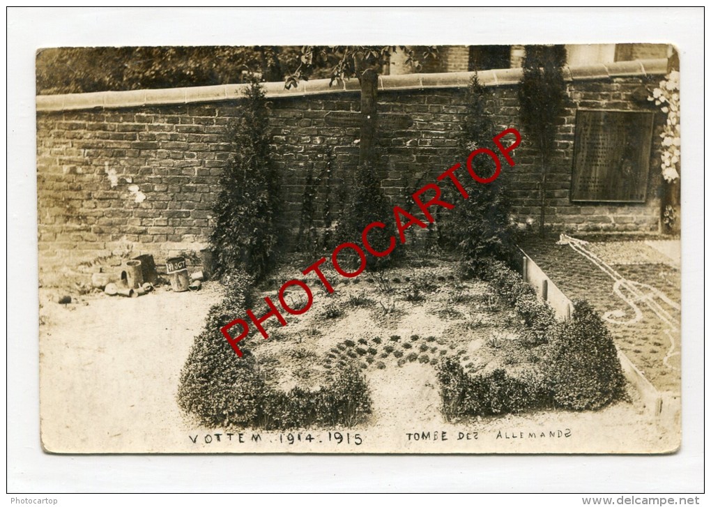 VOTTEM-Tombes Allemandes-Cimetiere-Carte Photo Allemande-GUERRE 14-18-1 WK-BELGIEN-BELGIQUE- - Herstal