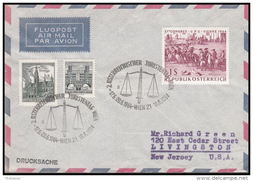 Austria 1964, Airmail Cover Wien To Livingston USA - Autres & Non Classés