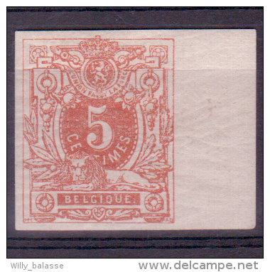 N°28, 5c Ocre Foncé Non Dentelé BDF, Avec Trace De Charnière - 1869-1883 Léopold II