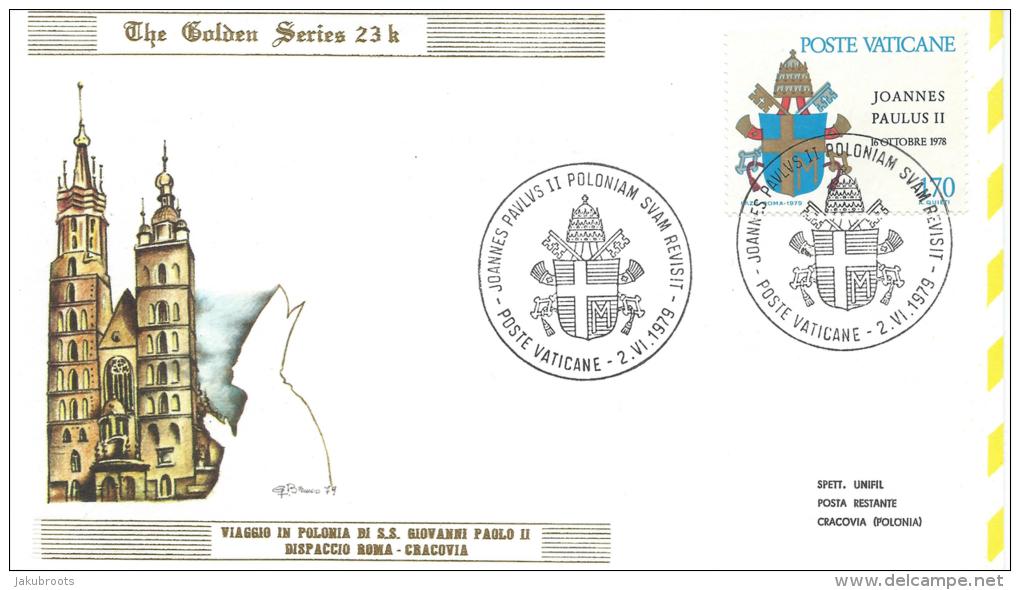 1979. VATICAN ILLUSTRATED COVER TO COMMEMORATE THE PAPAL VISIT TO  KRAKOW. - Covers & Documents