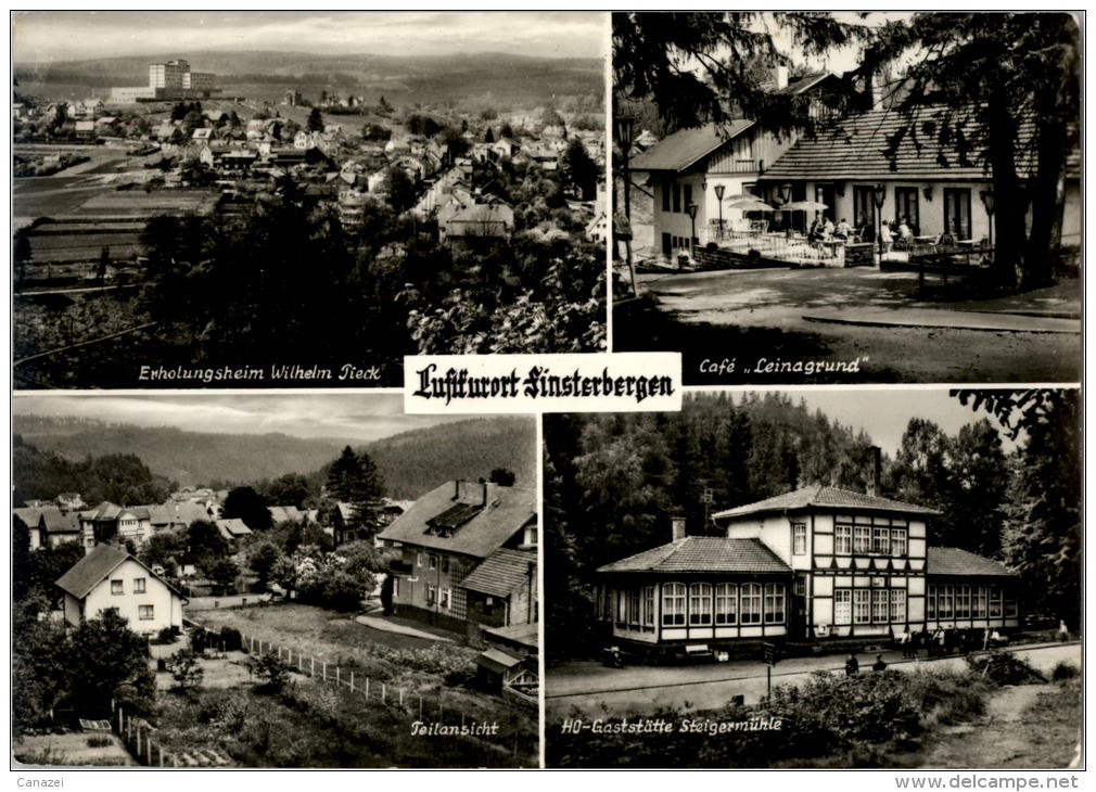 AK Finsterbergen, Heim W. Pieck, Steigermühle, Café Leinagrund, Gel, 1977 - Friedrichroda