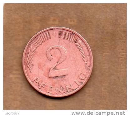 PIECE DE 2 PFENNIG RFA 1972 G - 2 Pfennig