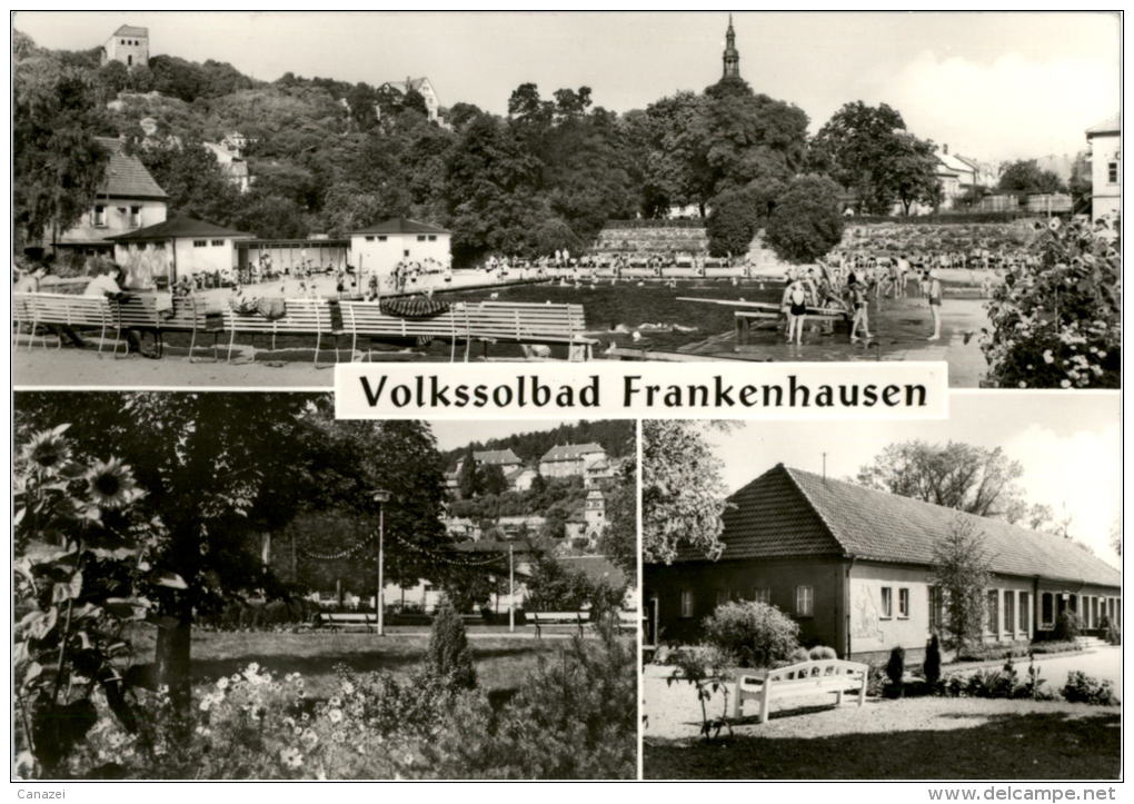 AK Bad Frankenhausen, Soleschwimmbad, Kurpark, Badehaus, Gel, 1975 - Bad Frankenhausen