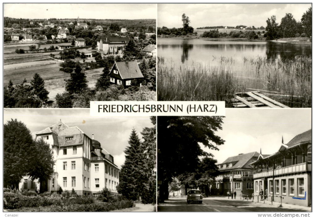 AK Friedrichsbrunn, Sanatorium Ernst Thälmann, FDGB-Heim G. Zable, Gel, 1977 - Thale