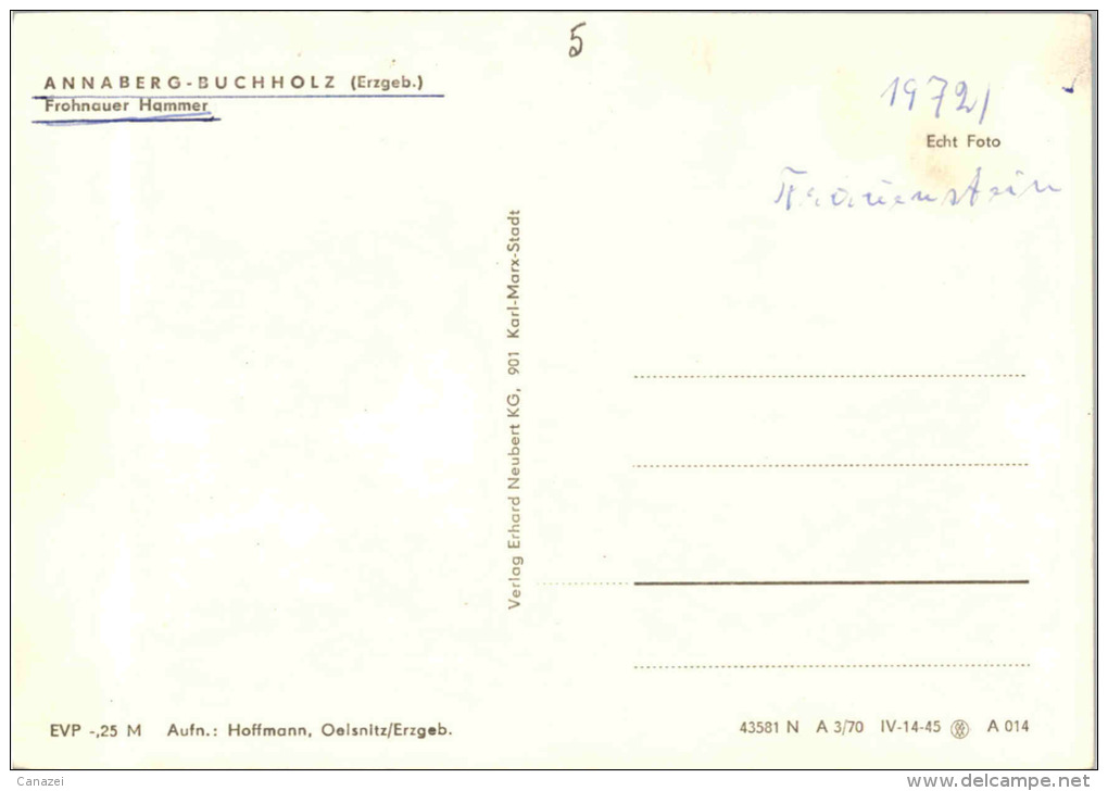 AK Annaberg-Buchholz, Frohnauer Hammer, Ung, 1970 - Annaberg-Buchholz