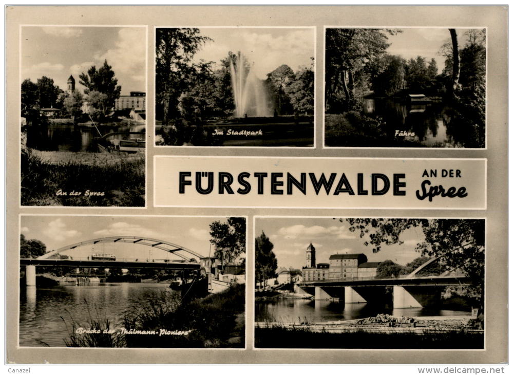 AK Fürstenwalde, Brücke Der Thälmann-Pioniere, Fähre, Stadtpark, Gel, 1963 - Fuerstenwalde