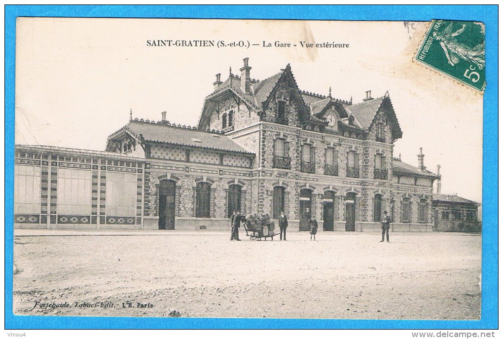 CPA - SAINT GRATIEN La Gare - Vue Extérieure - Cp Animée Voir Description - 95 Val D'Oise - Saint Gratien
