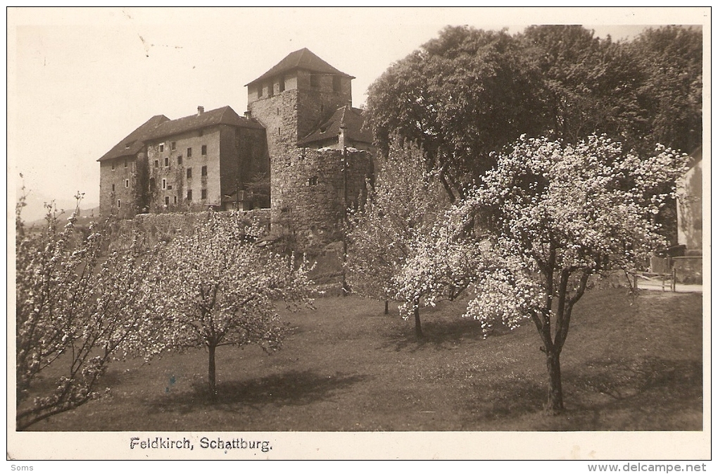 Old Feldkirch Postcard, Schattburg, Karberger, 1936 - Sonstige & Ohne Zuordnung