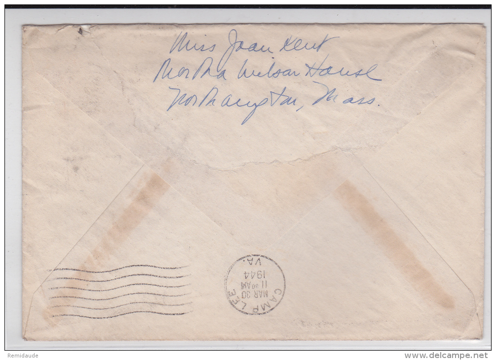 USA -  1944 - ENVELOPPE AIRMAIL "SPECIAL DELIVERY" Avec "TAXE PERCUE - FEE CLAIMED" De NORTHAMPTON (MASS.) - Storia Postale