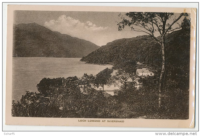 LOCH LOMOND AT INVERSNAID RPPC 1914 - Dunbartonshire