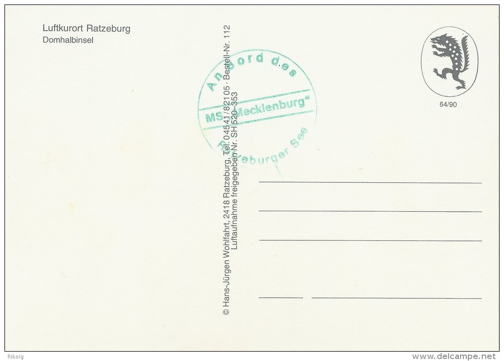 Luftkurort  Ratzeburg  Mit Bordstempel MS. Mecklenburg.  A-2033 - Ratzeburg