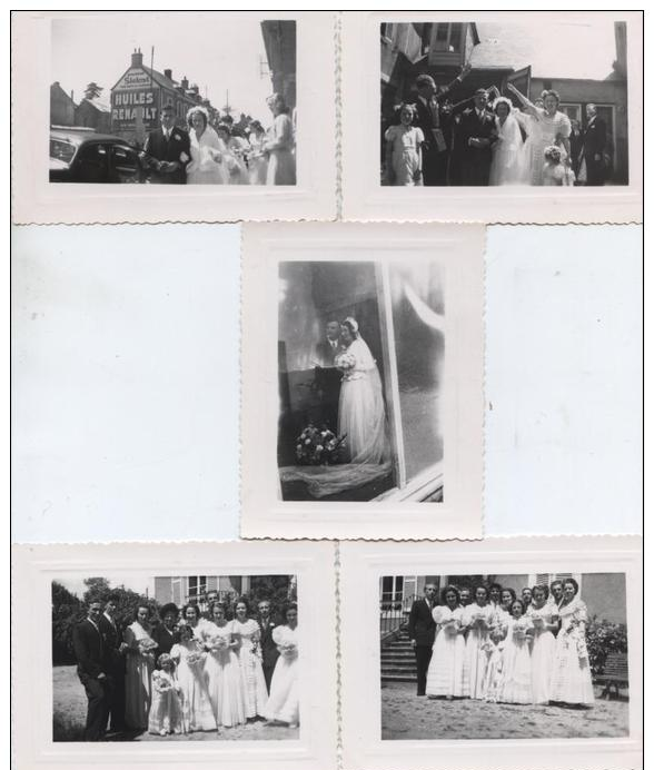14   ISIGNY  SUR  MER   :  1  GRANDE  PHOTO  Et  7  PETITES  PHOTOS  D´ UN  MARIAGE  (  2  SCANS  ) - Other & Unclassified