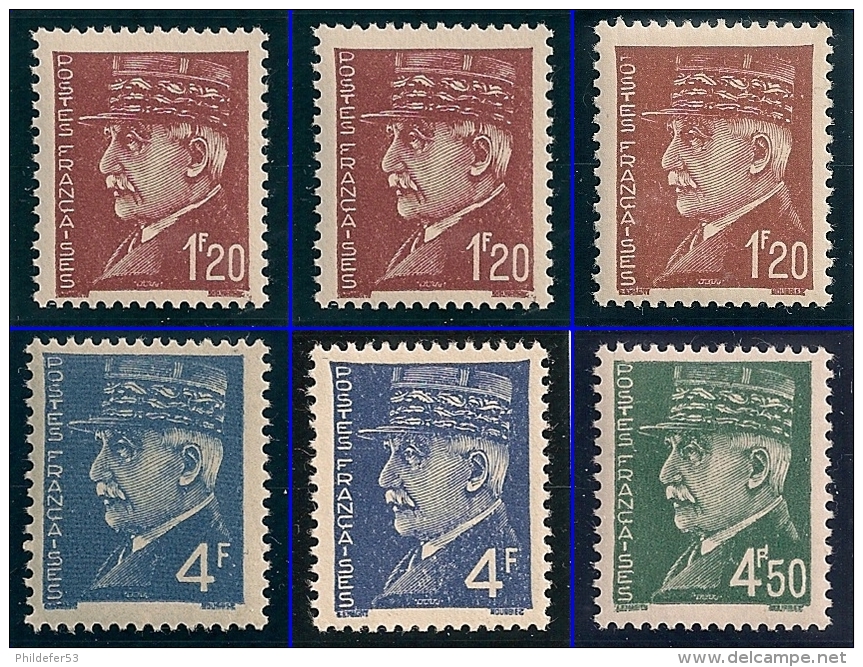 1941-42 Effigie Du Maréchal Pétain Lot 19 Timbres Y&T N° - 1941-42 Pétain