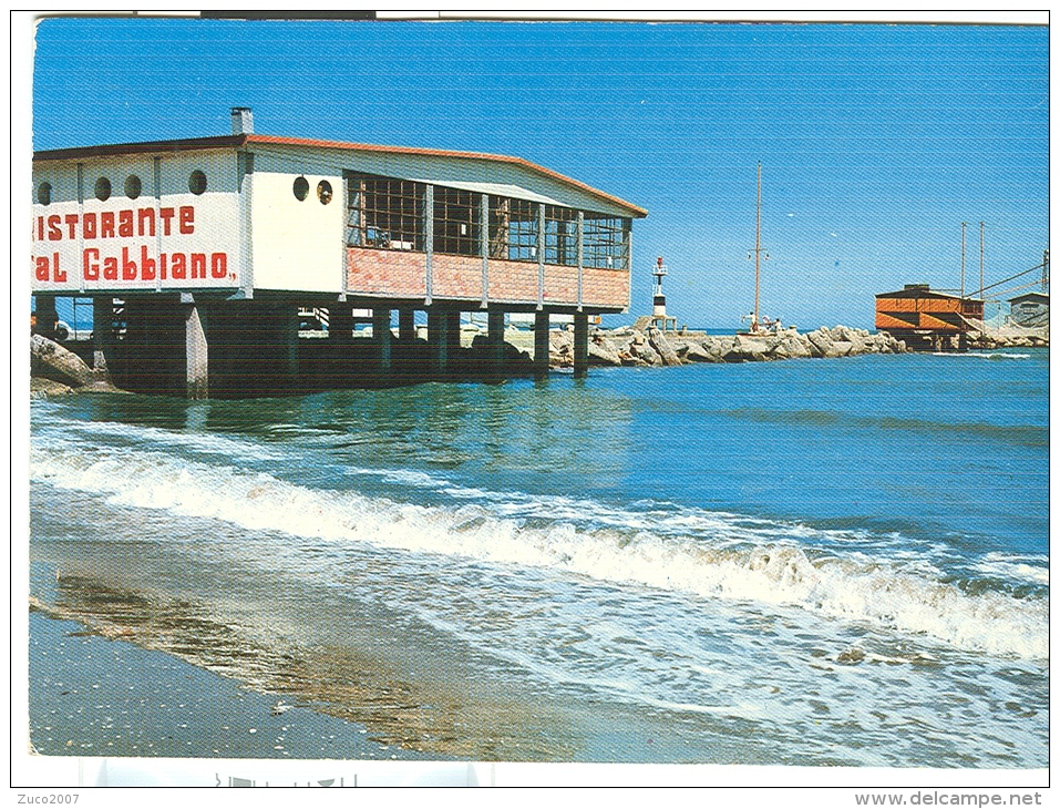 CERVIA , MILANO MARITTIMA, PORTO CANALE, RISTORANTE  GABBIANO,  COLORI VIAGGIATA  1972, ANIMATA - Ravenna