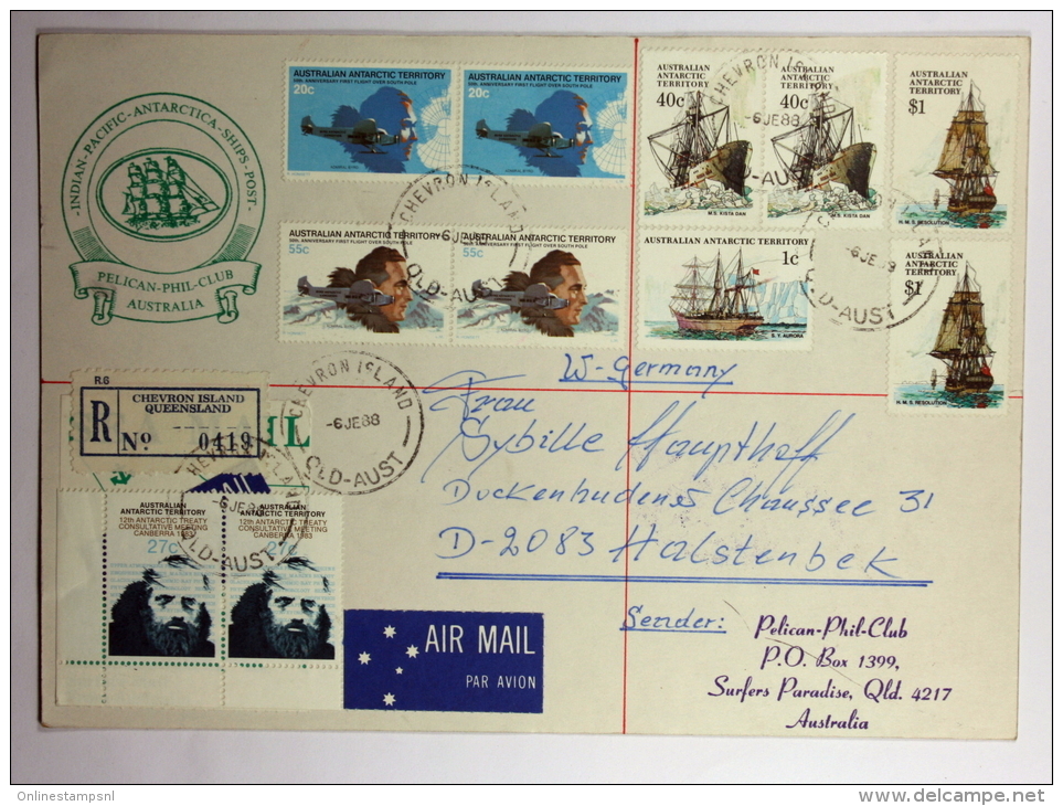 Australia, AAT Chevron Islands 1971, Mi 37-52, Double Sided, Send To Halstenbek Germany - Brieven En Documenten