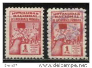 0198 - SELLOS FISCALES MUTUALIDAD MAGISTERIO ENSEÑANZA CON Y SIN PIE DE IMPRENTA.SPAIN REVENUE FISCAUX.STEMPELMARKEN. - Revenue Stamps