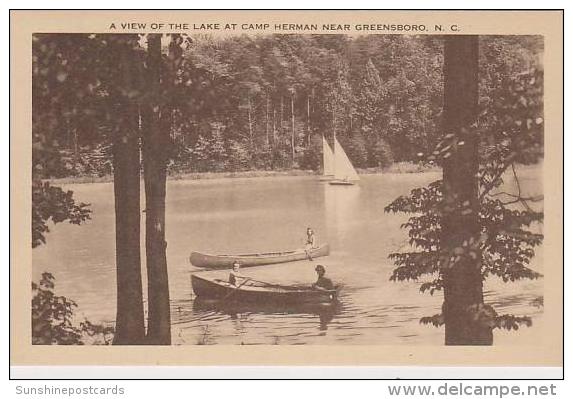 North Carolina Greensboro A View Of The Lake At Camp Herman Near Greensboro Artvue - Greensboro