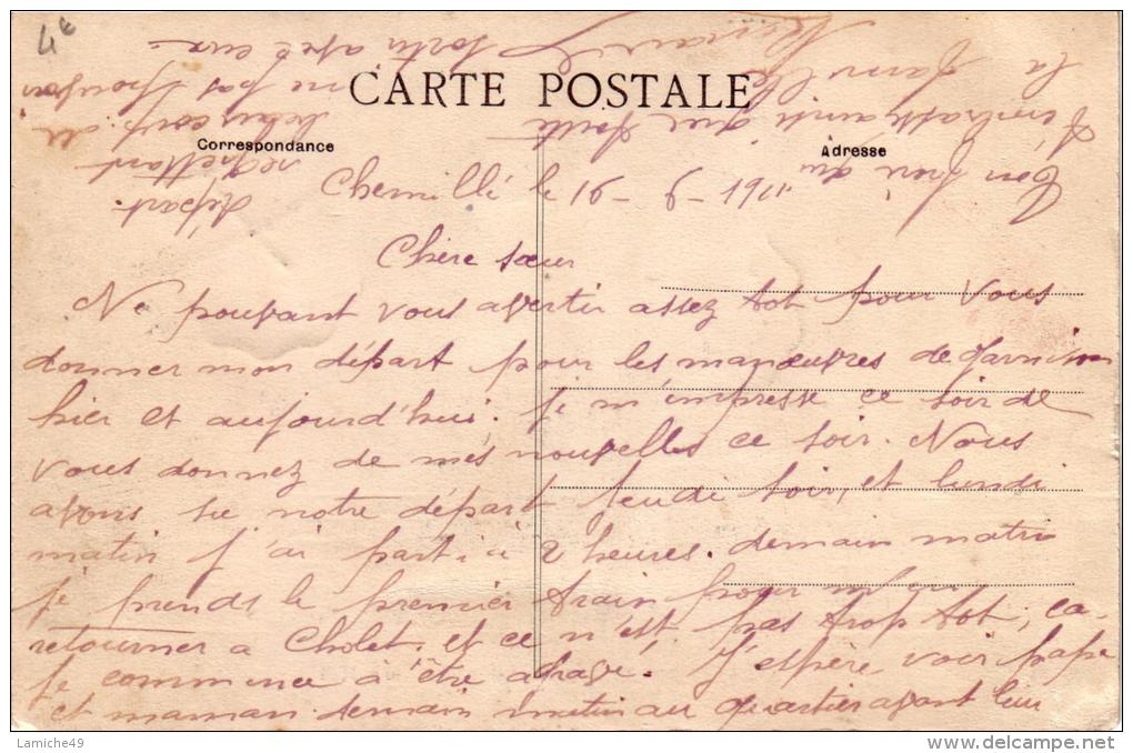 CHEMILLE Eglise Saint Pierre Et Le Mail ( Carte Circulée 1921  Café ) - Chemille