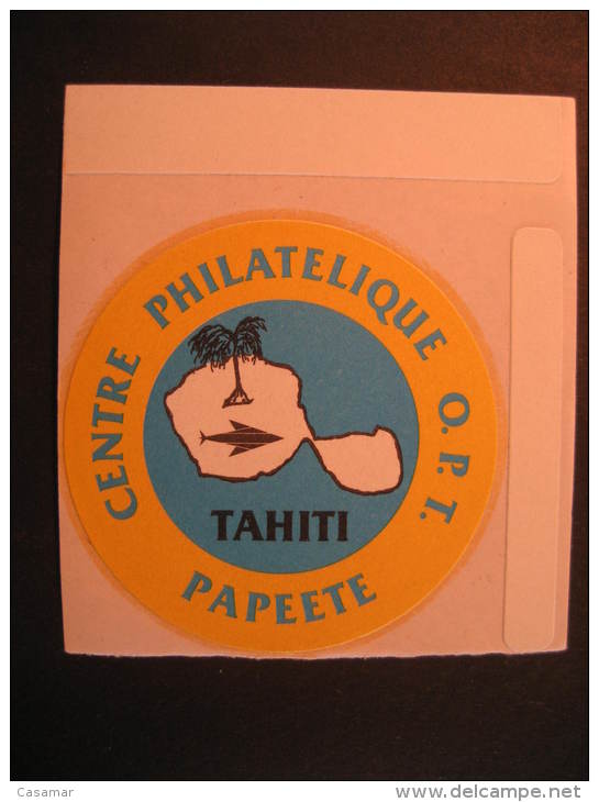 TAHITI Papeete Poster Stamp Label Vignette Vi&ntilde;eta - Tahití