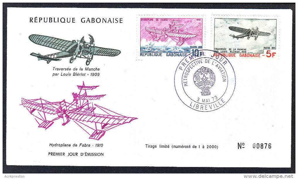 A5002 GABON 1973, Aviation FDC - Gabon