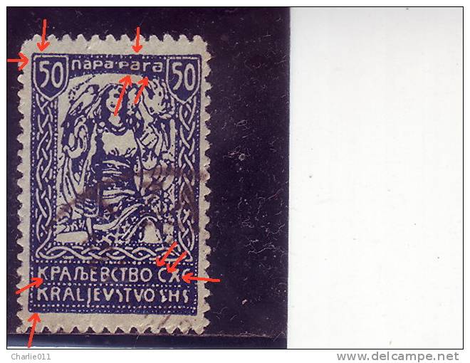 GIRL WITH 3 FALCONS-50 P-ERROR-SHS-SLOVENIA-1920 -YUGOSLAVIA - Used Stamps