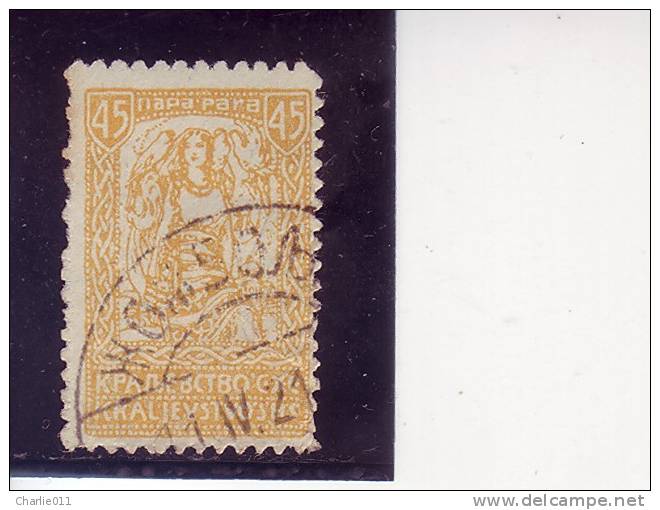 GIRL WITH  FALCONS-45 P-POSTMARK-ŽOMBOLJA SHS-SLOVENIA-YUGOSLAVIA-1920 - Used Stamps