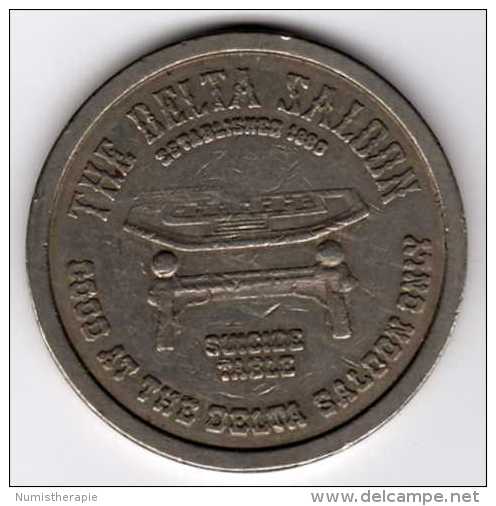 Slot Machine Gaming Token : Casino The Delta Saloon Virginia City Nevada $1 1979 - Casino