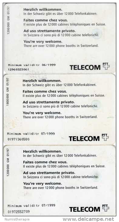 Swiss Telecom : Taxcard CHF5-10-20 : Série Cabin Téléphonique 01/97 - Telefone