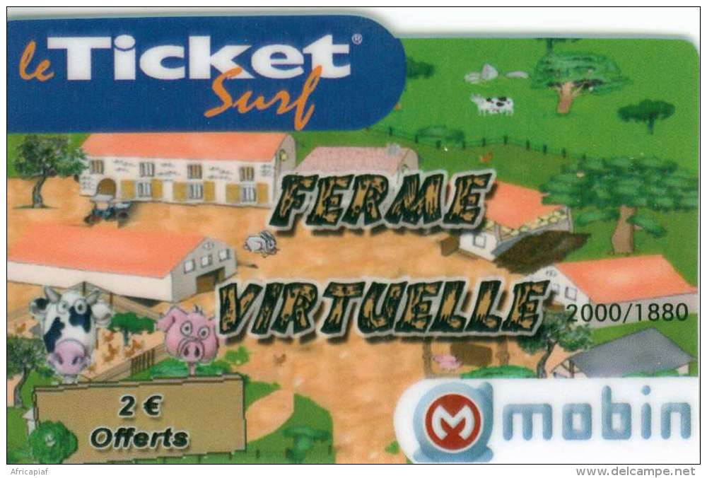 TICKET SURF FT NON GRATTE  2000 EX; FERME VACHE COCHON - Tickets Surf