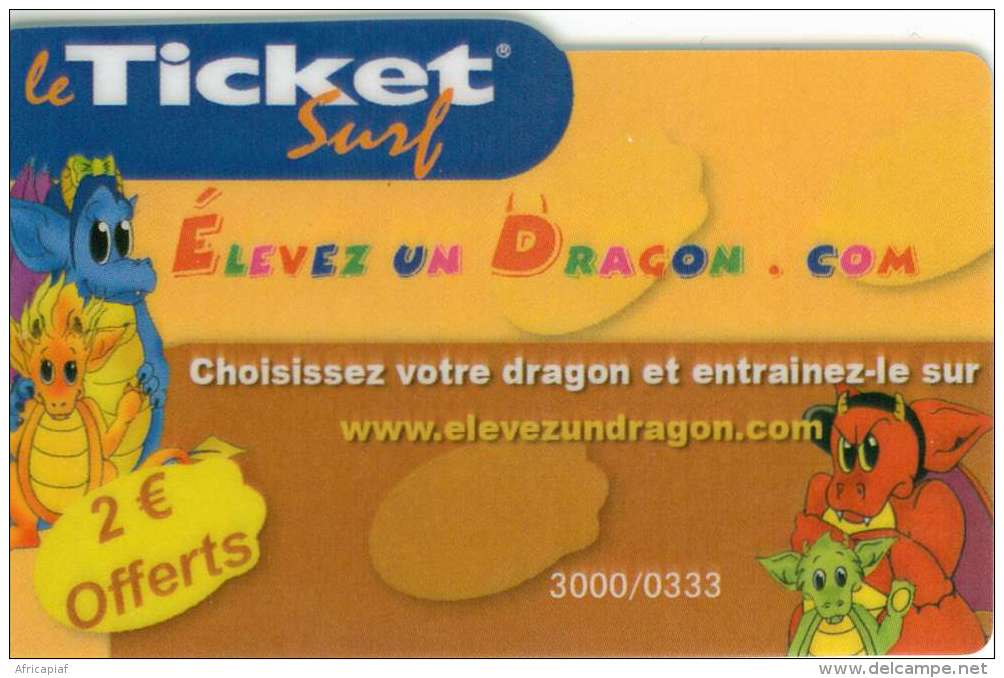 TICKET SURF FT NON GRATTE  3000 EX Dragon - Billetes Surf