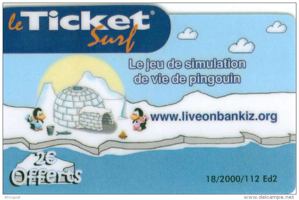 TICKET SURF FT NON GRATTE 2000 EX PINGOUIN - Tickets Surf