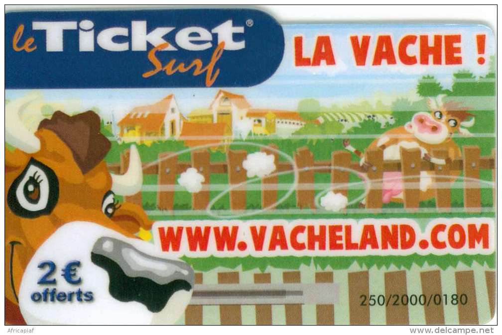 TICKET SURF FT NON GRATTE 2000 EX VACHE - Cows