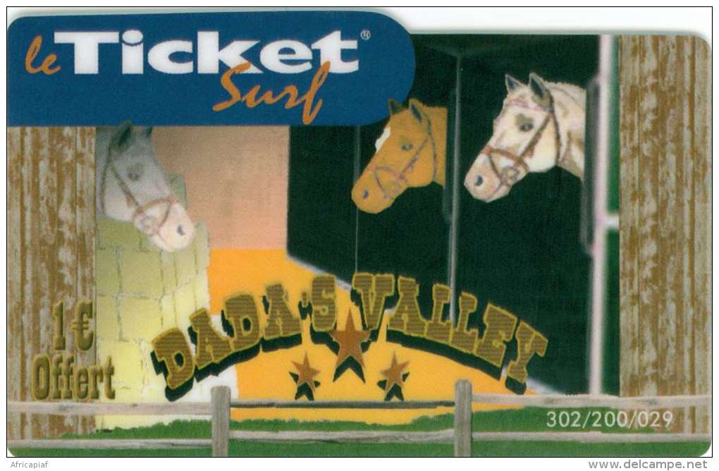 TICKET SURF FT NON GRATTE 200 EX RARE CHEVAUX - Billetes Surf