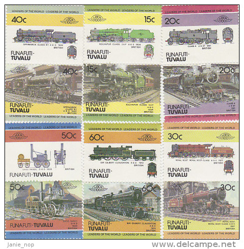 Tuvalu Funafuti 1984 Locomotives Set  MNH - Tuvalu