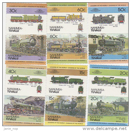 Tuvalu Nanumea 1984 Locomotives Set  MNH - Tuvalu