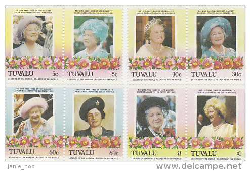 Tuvalu 1985 Queen Mother 85th Birthday Set  MNH - Tuvalu