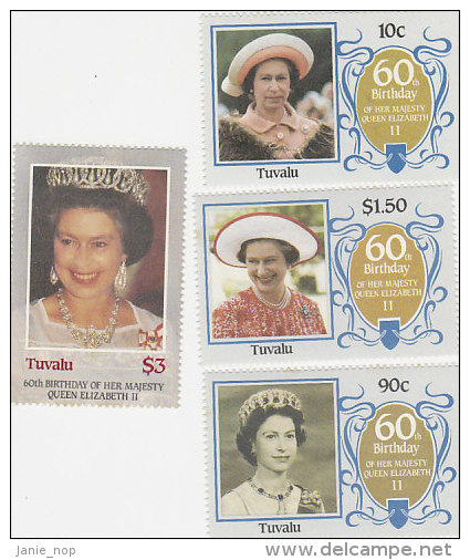 Tuvalu 1986 Queen Elizabeth 60th Anniversary Set  MNH - Tuvalu