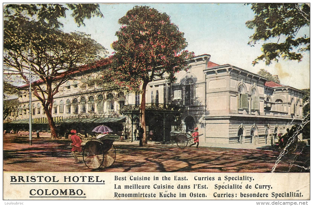 COLOMBO BRISTOL HOTEL VOIR AU VERSO TARIFS - Sri Lanka (Ceylon)