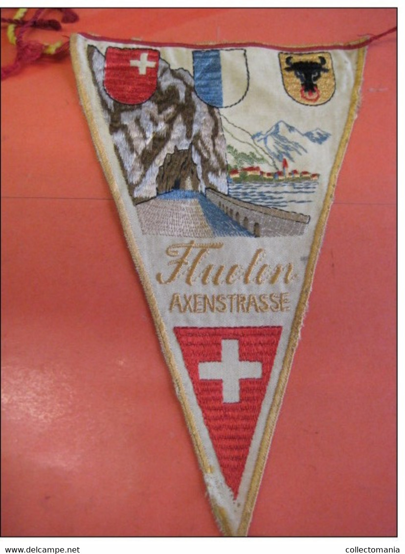 12  VELO Fietsvlaggen Circa 1920 à 1930 Textiel Vaantje Fanion Wimpel Vlag Flagge Suisse Schweiz Zwitserland Switserland - Escudos En Tela