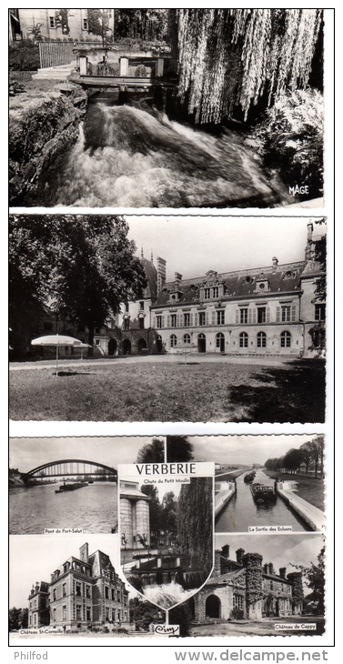 Verberie  - Lot 3 Cartes : Chateau D'aramon, Barrage, General - Verberie