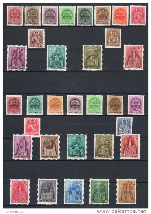 Hungary 1939-1943. Churches Complete Collection, 3 Sets MNH (**) Michel: 598-611 + 665-681 + 717-721 - Unused Stamps