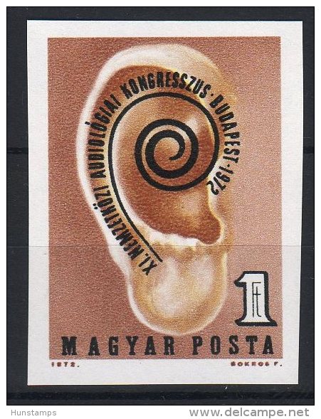 Hungary 1972. Audiologia Congress IMPERF Stamp MNH (**) Michel: 2811B / 7.50 EUR - Neufs