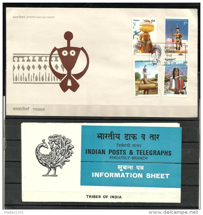 INDIA, 1981, FDC, Tribes Of India ,  With Information Sheet., Bombay  Cancellation - Covers & Documents