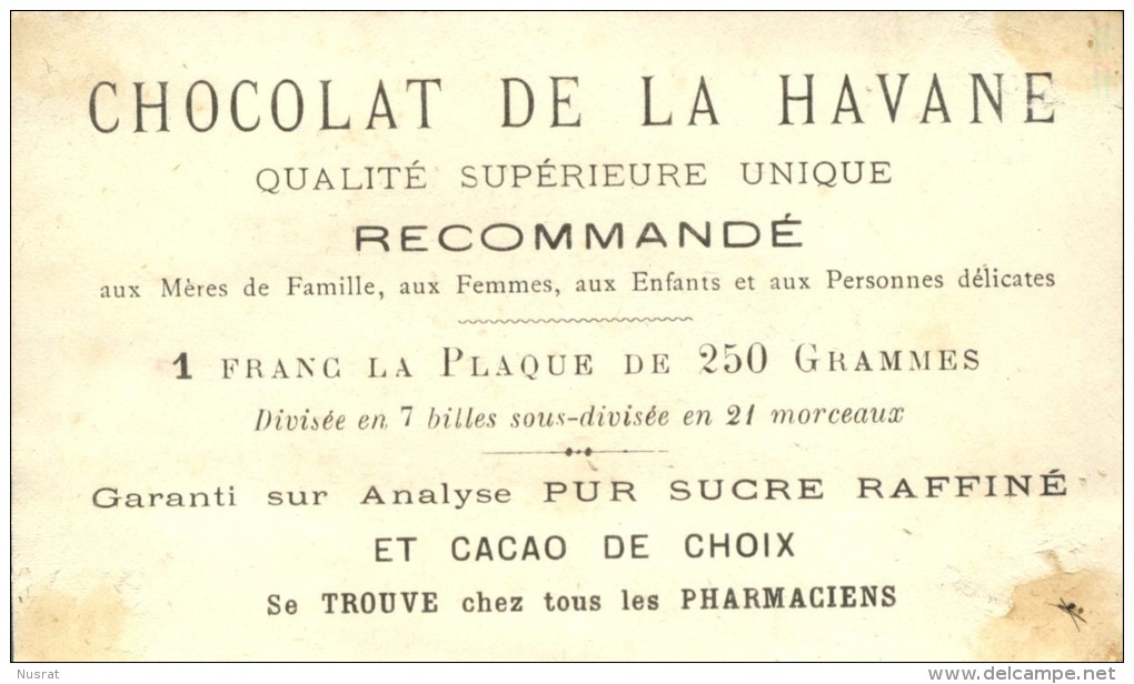 Chocolat De La Havane, Chromo Thème Nourrice, Nounou, Il N'y A Pas De Sot Métier, Lith. Minot - Sonstige & Ohne Zuordnung