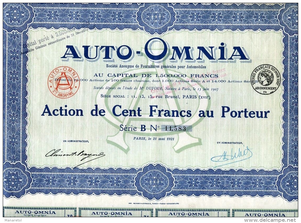 ACCION "AUTO OMNIA" - Auto's