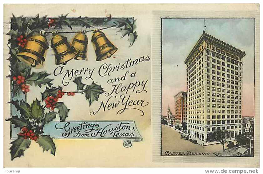 Mai13 848 : Houston  -  Greetings From  -  Merry Christmas And Happy New Year  -  Carter Building - Houston