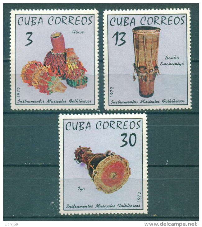 31K45 / 1972 Michel 1816/18  FOLKLORE-MUSIKINSTRUMENTE ** MNH CUBA KUBA - Ongebruikt