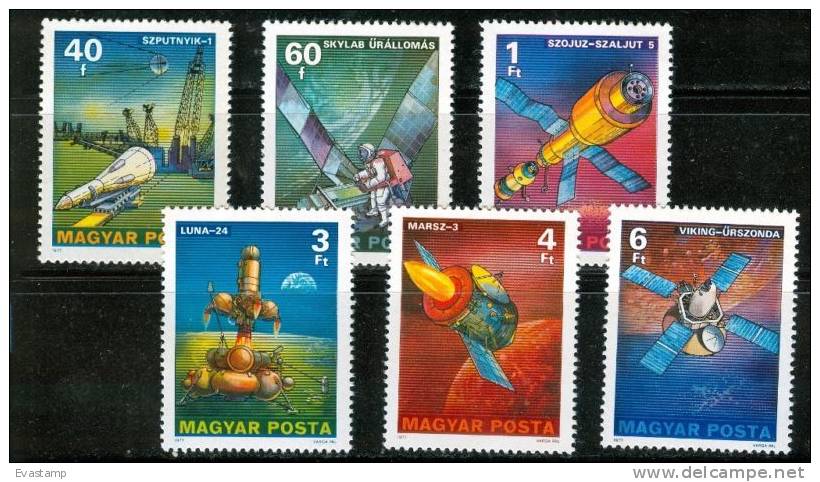 HUNGARY - 1977.Space Explorations(Sputnik,Viking) Cpl.Set MNH! Mi:3214-3219 - Unused Stamps
